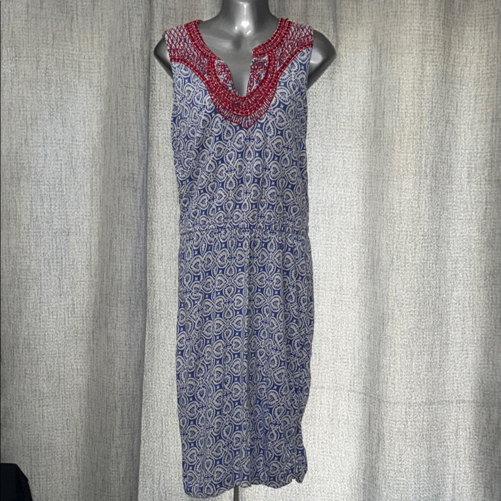 Vineyard Vines Blue and Red Patterned Dress Size S